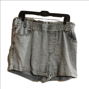 Tgla Blue Jean Shorts with Elastic Waistband and Relaxed Fit. 32 Inch Waist.